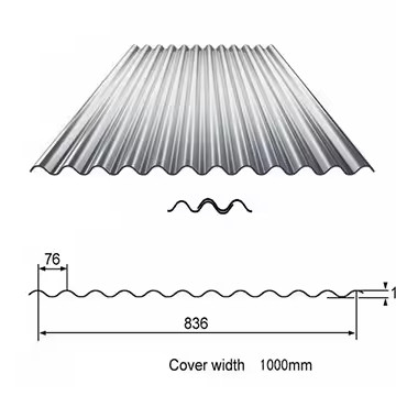 Ofertas especiais para Z61-Z90 revestimento de telhado galvanizado corrugado de aço para largura de 470 mm